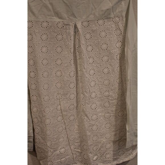 Johnny Was  3J Workshop stripe eyelet light weight top size small - Picture 5 of 9